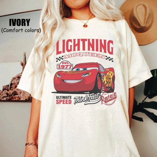 Retro Lightning McQueen Comfort Color Shirt, Pixar Cars Movie Shirt