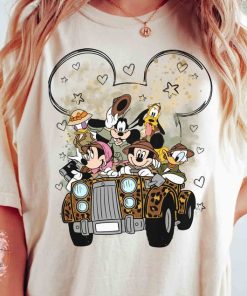 Cute Animal Kingdom Mickey Mouse Safari Mode Watercolor T-shirt