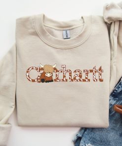 Highland Cow Sweatshirt, Carhartt Sweatshirt, Cute Cow Hoodie