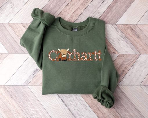 Highland Cow Sweatshirt, Carhartt Sweatshirt, Cute Cow Hoodie