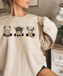 Highland Cow Sweatshirt, Cute Cow Sweatshirt, Western Crewneck