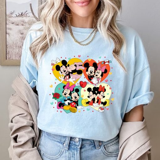 Comfort Colors® Mickey And Minnie Love T-shirt, Disney Valentine Shirt