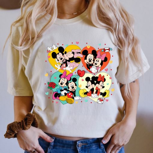 Comfort Colors® Mickey And Minnie Love T-shirt, Disney Valentine Shirt