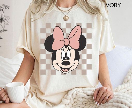 Vintage Minnie Mouse Shirt, Minnie Checkered Shirt