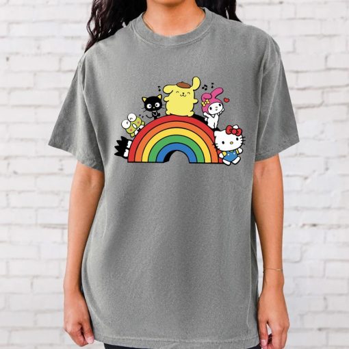 Comfort Colors® Rainbow Valentine Shirt, Cats Lover Shirt