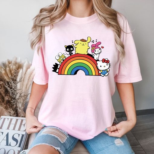 Comfort Colors® Rainbow Valentine Shirt, Cats Lover Shirt