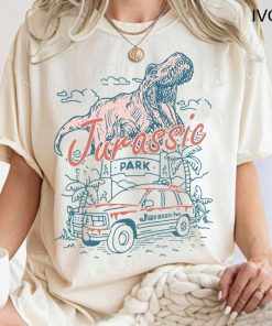 Vintage Jurassic Park Shirt, Jurassic Park Entrance with Tour Jeep