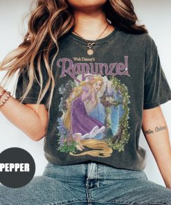 Retro Rapunzel Tangled Comfort Colors Shirt, Floral Rapunzel Shirt