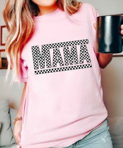 Comfort Colors® Checkered Mama Shirt, Mothers Day Shirt, Gift For Mama