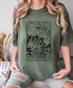 Comfort Colors® The Lovers Tarot Card Shirt, Rose Skeleton Shirt