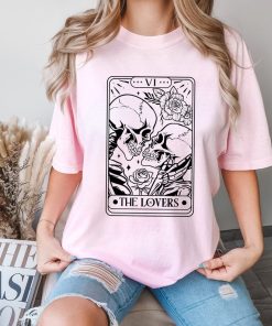 Comfort Colors® The Lovers Tarot Card Shirt, Rose Skeleton Shirt