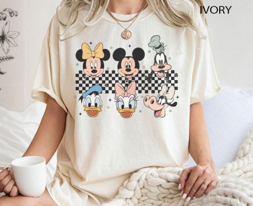 Vintage Mickey Minnie Checkered shirt, Disney Checkered Shirt