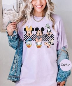 Vintage Mickey Minnie Checkered shirt, Disney Checkered Shirt