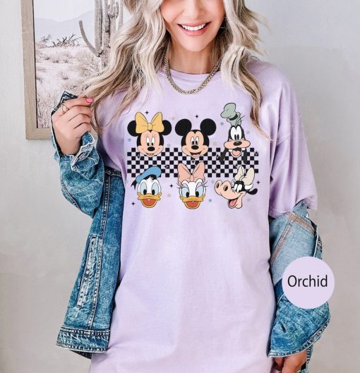 Vintage Mickey Minnie Checkered shirt, Disney Checkered Shirt