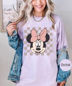 Vintage Minnie Mouse Shirt, Minnie Checkered Shirt