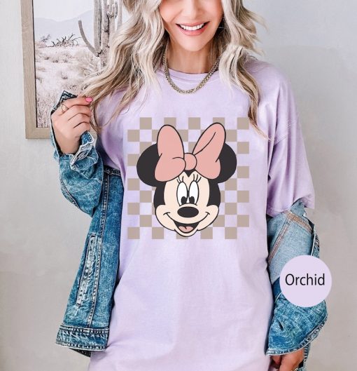 Vintage Minnie Mouse Shirt, Minnie Checkered Shirt