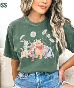 Disney Winnie The Pooh Comfort Colors Shirt, Floral Pooh Shirt