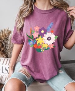 Comfort Colors® Flower Bouquet Shirt, Watercolor Wildflower Shirt