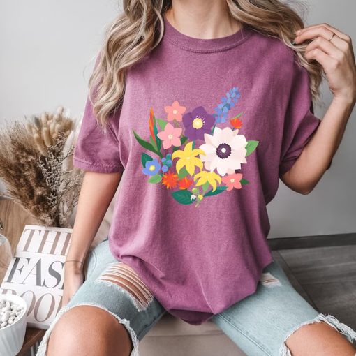 Comfort Colors® Flower Bouquet Shirt, Watercolor Wildflower Shirt