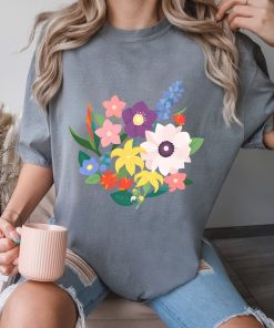 Comfort Colors® Flower Bouquet Shirt, Watercolor Wildflower Shirt