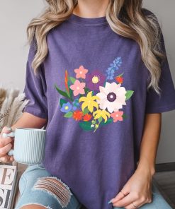 Comfort Colors® Flower Bouquet Shirt, Watercolor Wildflower Shirt