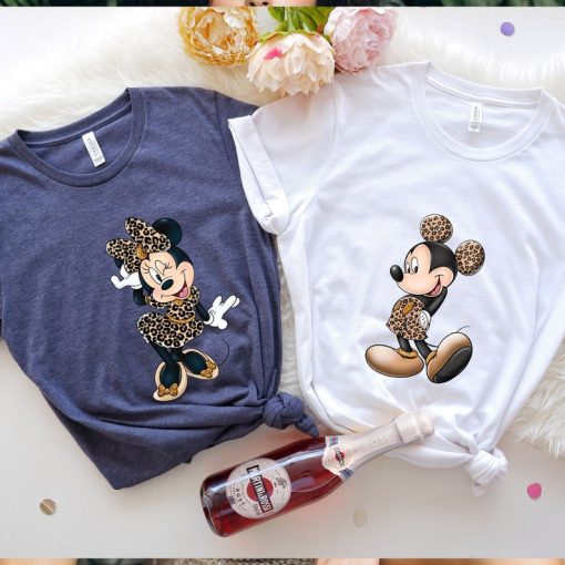 Comfort Colors® Leopard Mickey And Minnie Shirt, Disney Couple Tee