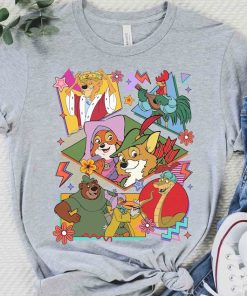 Vintage Robin Hood Characters Group Retro 90s T-shirt