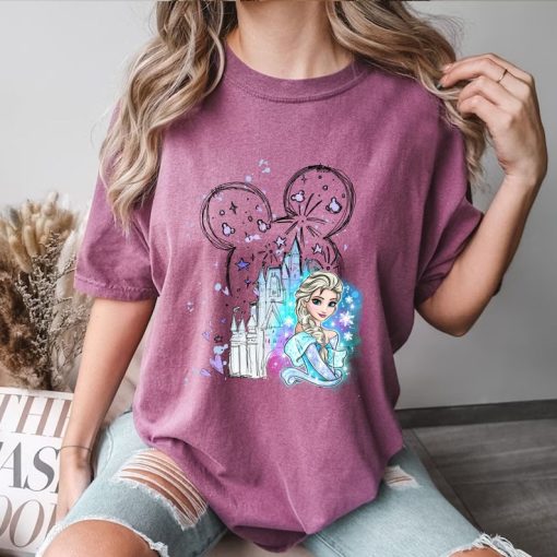 Comfort Colors® Disney Castle Princess Elsa Shirt, Princess Elsa Shirt