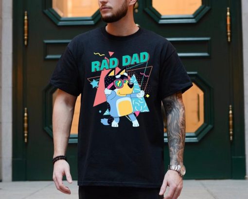 Rad Dad Mom Bluey Shirt, Retro Bluey Cool Dad Shirt