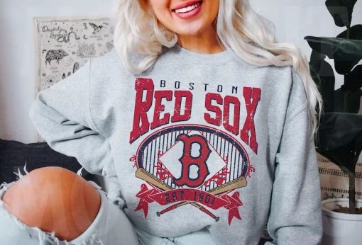 Boston Baseball Sweatshirt Vintage Style Boston Baseball Crewneck