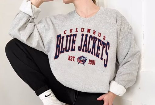 Columbus Blue Jackets Sweatshirt, Vintage Sweatshirt, NHL Sweatshirt