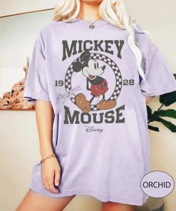 Comfort Color Vintage Mickey Mouse Shirt, Retro Mickey Checkered Shirt