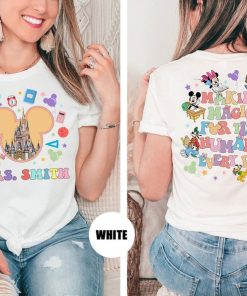 Two sided Disney Teacher Shirt, Personalized Back To School Shirt