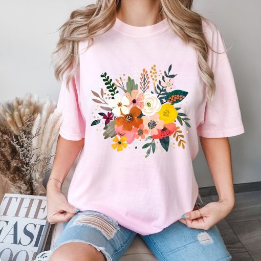 Comfort Colors® Corsage Shirt, Flower Shirt, Retro Floral Shirt