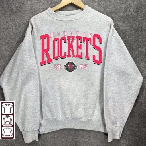 Retro Houston Rocket Sweatshirt T-Shirt, Houston Basketball Shirt