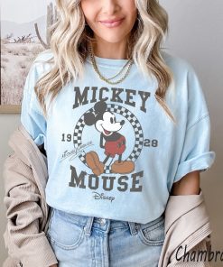 Retro Mickey Checkered Comfort Colors Shirt, Mickey Mouse Shirt