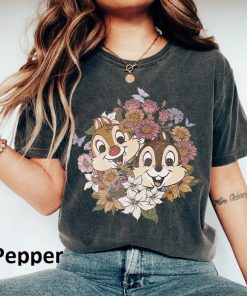 Vintage Chip and Dale Shirt, Disney Floral Chip And Dale Shirt