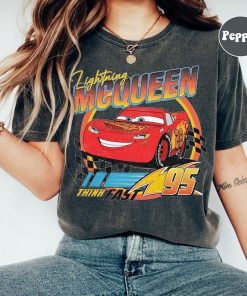 Vintage Lightning Mcqueen Comfort Colors Shirt, Kids Disney Shirt