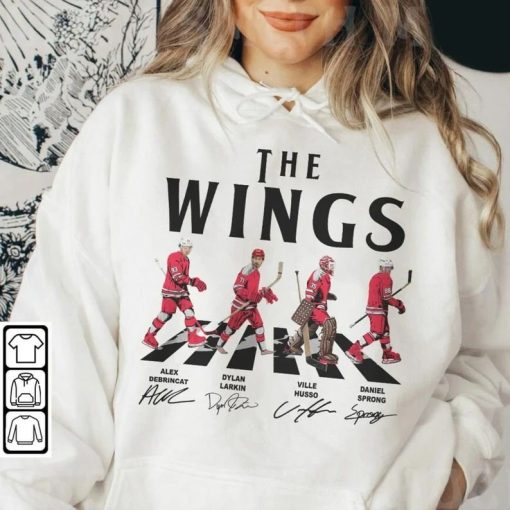 Wings Walking Abbey Road Signatures Ice Hockey Shirt, Alex DeBrincat