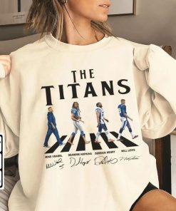 Retro Titans Walking Abbey Road Signatures Football Shirt, Mike Vrabel