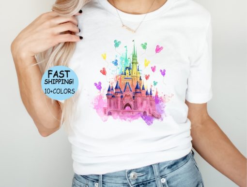 Disney Watercolor Castle Shirt, Disney Vacation sweatshirt