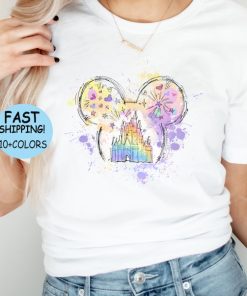 Disney Watercolor Castle Shirt, Disney Mickey Ears Castle Sweatshirt