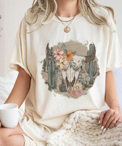 Comfort Colors® Vintage Boho Cow Skull Shirt, Wild West Shirt