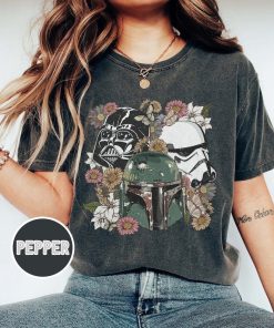 Retro Floral Star Wars Comfort Colors Shirt, Star War Floral Shirt