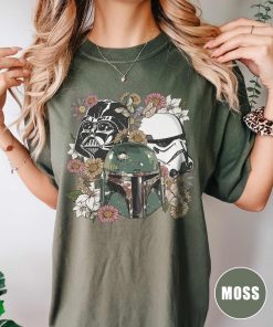 Retro Floral Star Wars Comfort Colors Shirt, Star War Floral Shirt