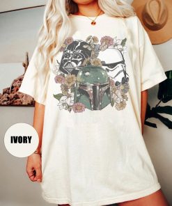 Retro Floral Star Wars Comfort Colors Shirt, Star War Floral Shirt