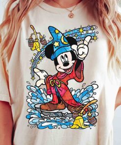 Disney Fantasia Sorcerer Mickey Mouse Magic Wizard Retro Shirt