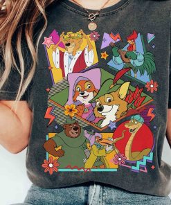 Vintage Robin Hood Characters Group Retro 90s T-shirt