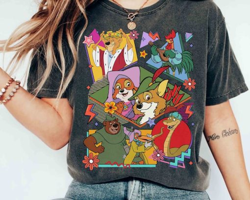 Vintage Robin Hood Characters Group Retro 90s T-shirt