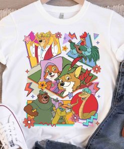 Vintage Robin Hood Characters Group Retro 90s T-shirt